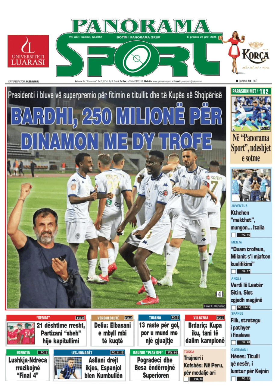 Prima-pagina-Panorama Sport-oggi-edizione-di-oggi-20250425